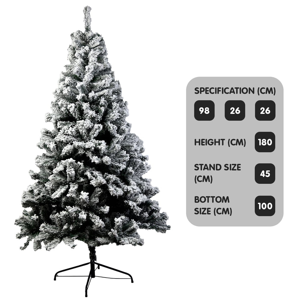 1.8m Christabelle Snow-Tipped Snow Flocked Artificial Christmas Tree - 850 Tips