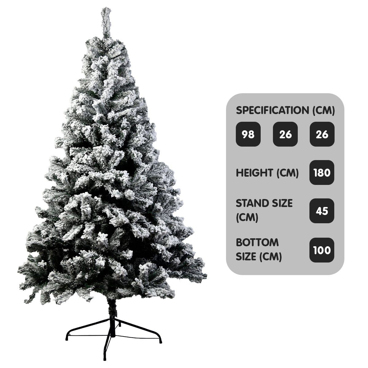1.8m Christabelle Snow-Tipped Snow Flocked Artificial Christmas Tree - 850 Tips