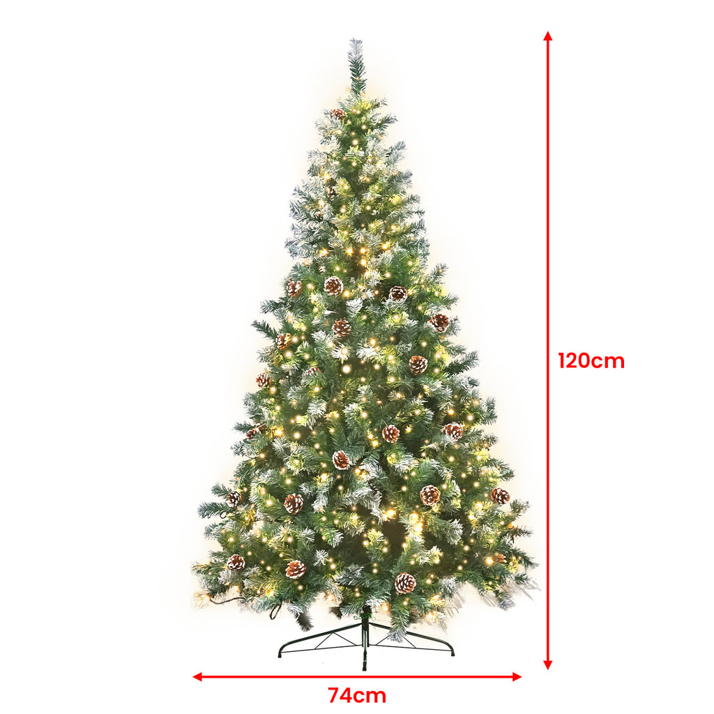 1.2m Christabelle Pre Lit LED Christmas Tree with Pine Cones