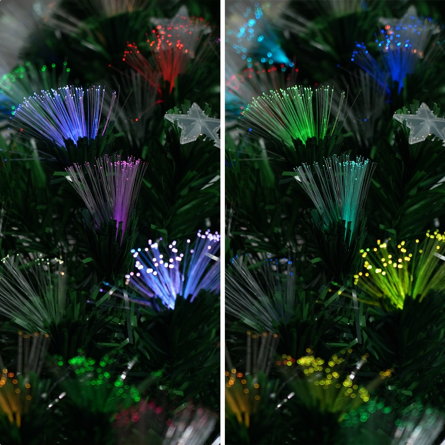1.2m Christabelle Enchanted Pre Lit Fibre Optic Christmas Tree Stars