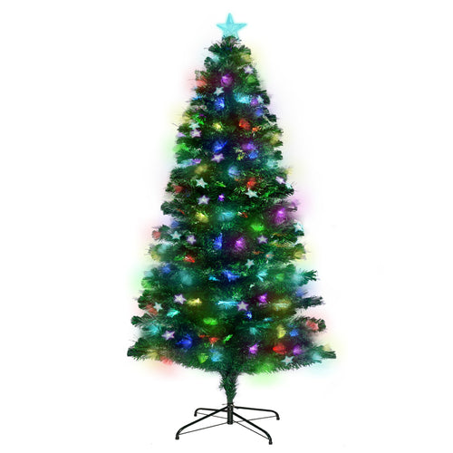 1.5m Christabelle Enchanted Pre Lit Fibre Optic Christmas Tree Stars