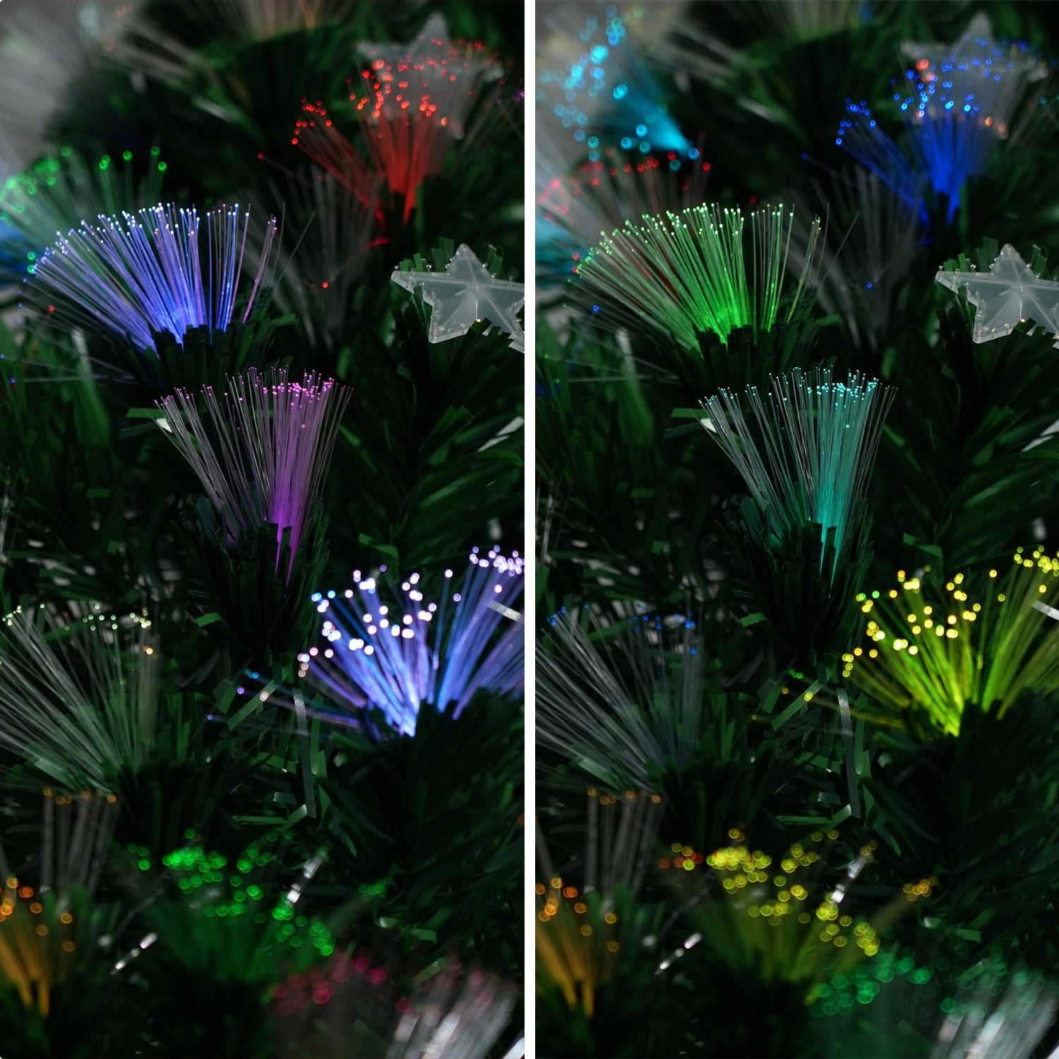 1.5m Christabelle Enchanted Pre Lit Fibre Optic Christmas Tree Stars