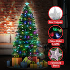 1.5m Christabelle Enchanted Pre Lit Fibre Optic Christmas Tree Stars
