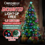 1.5m Christabelle Enchanted Pre Lit Fibre Optic Christmas Tree Stars