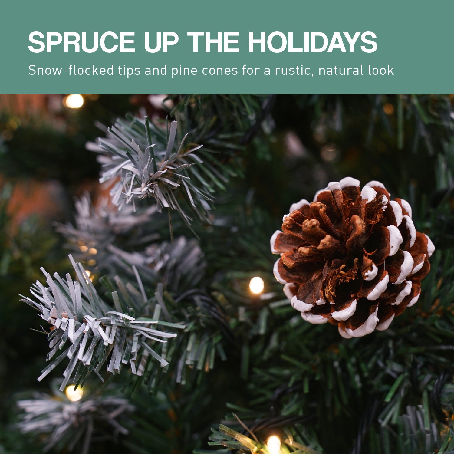 1.8m Christabelle Pre Lit LED Christmas Tree with Pine Cones