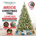 1.8m Christabelle Pre Lit LED Christmas Tree with Pine Cones
