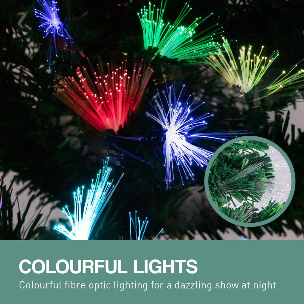 1.8m Christabelle Enchanted Pre Lit Fibre Optic Christmas Tree Stars