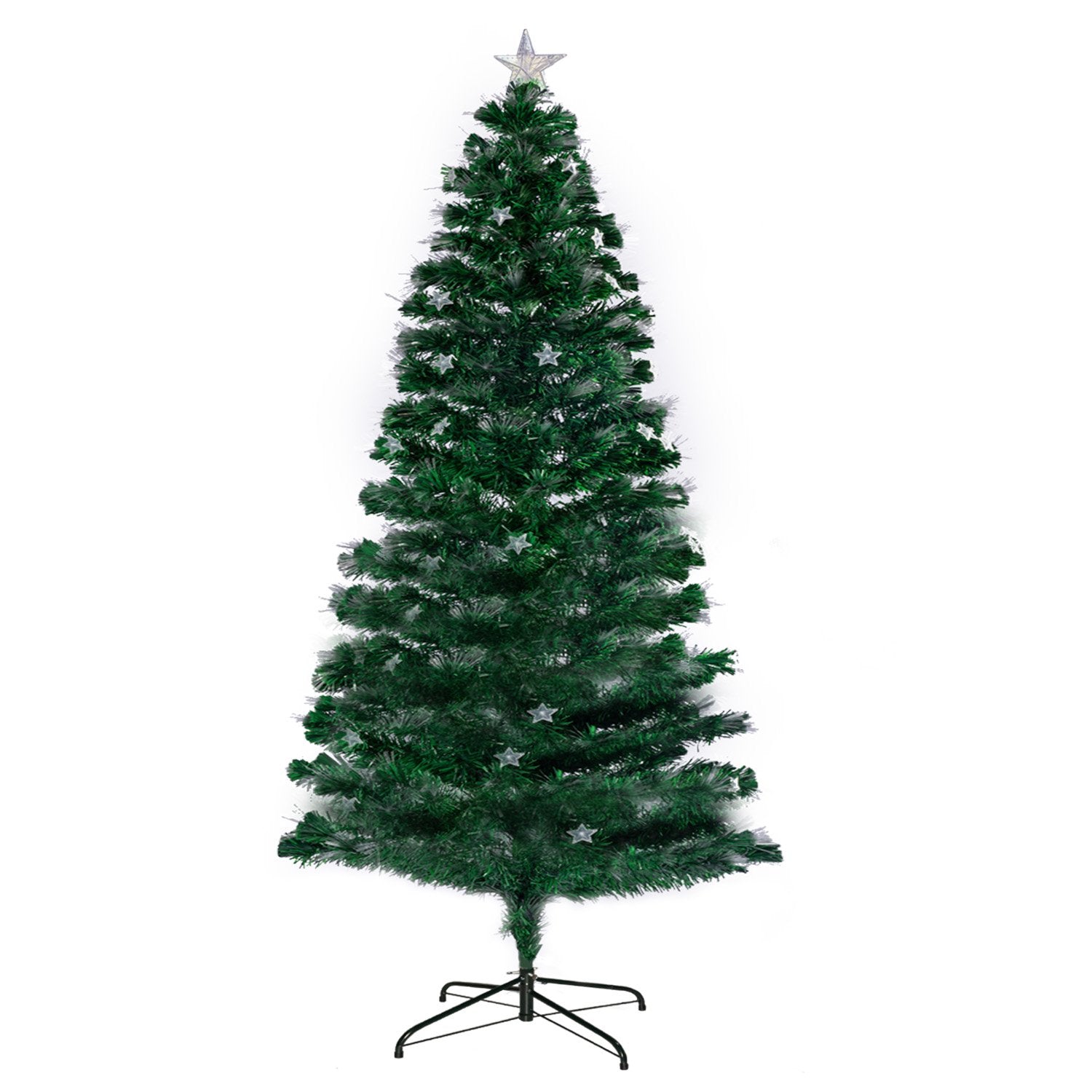 1.8m Christabelle Enchanted Pre Lit Fibre Optic Christmas Tree Stars
