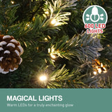2.4m Christabelle Pre Lit LED Christmas Tree with Pine Cones