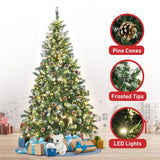 2.4m Christabelle Pre Lit LED Christmas Tree with Pine Cones