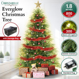 1.8m Christabelle Prelit Everglow Fir Christmas Tree with 300 LED Lights