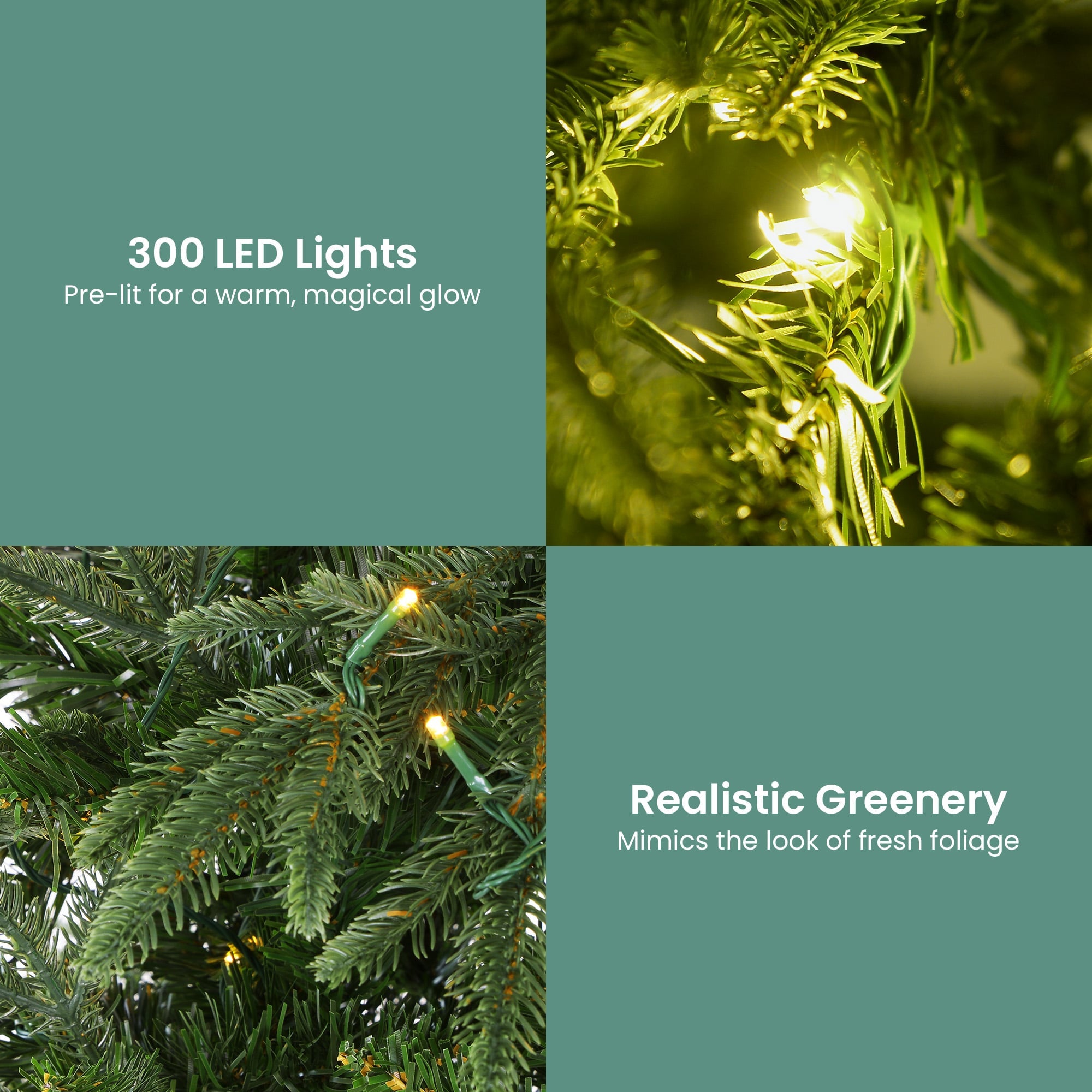 1.8m Christabelle Prelit Everglow Fir Christmas Tree with 300 LED Lights