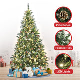 2.1m Christabelle Pre Lit LED Christmas Tree with Pine Cones