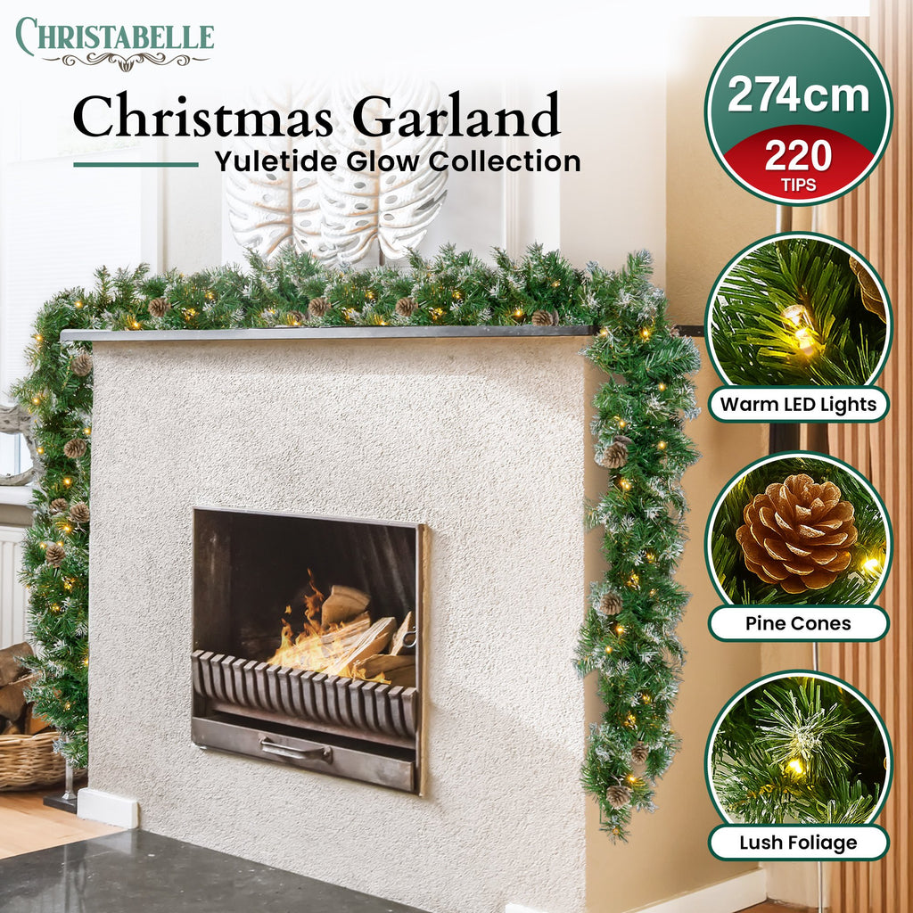 Christabelle 2.74m Christmas Garland Yuletide with LED Lights Tree Decoration Ornament