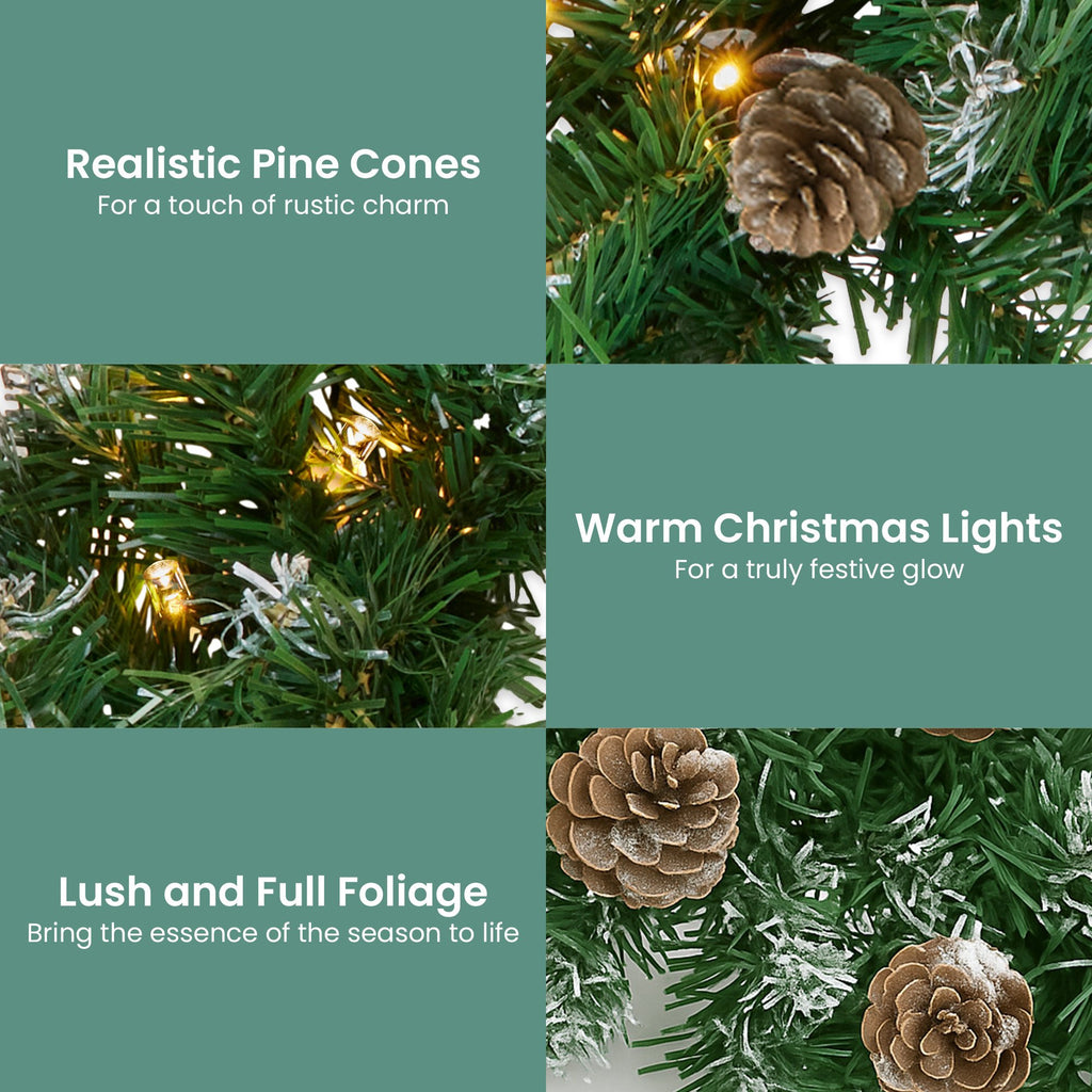 Christabelle 2.74m Christmas Garland Yuletide with LED Lights Tree Decoration Ornament