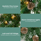 Christabelle 2.74m Christmas Garland Yuletide with LED Lights Tree Decoration Ornament