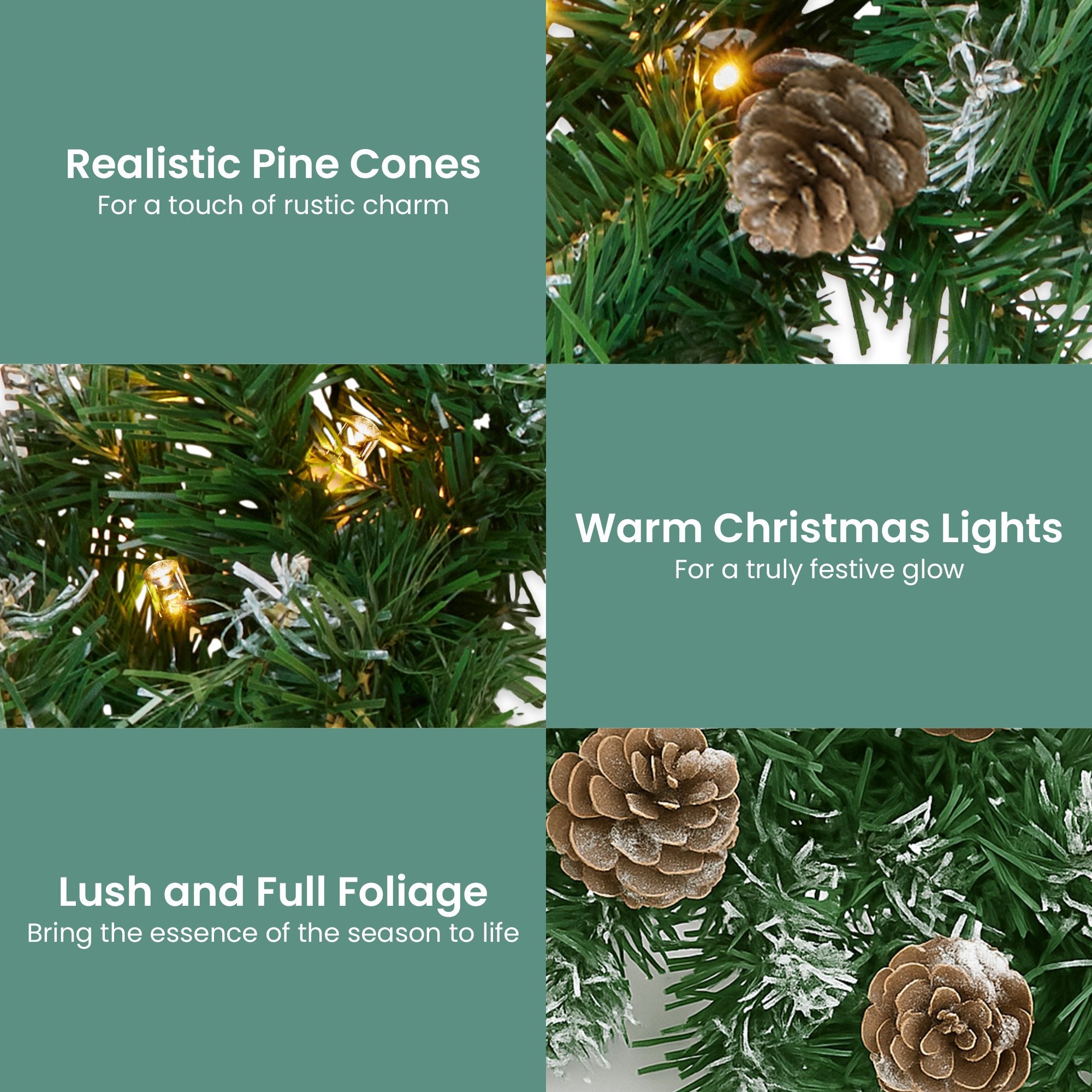 Christabelle 2.74m Christmas Garland Yuletide with LED Lights Tree Decoration Ornament