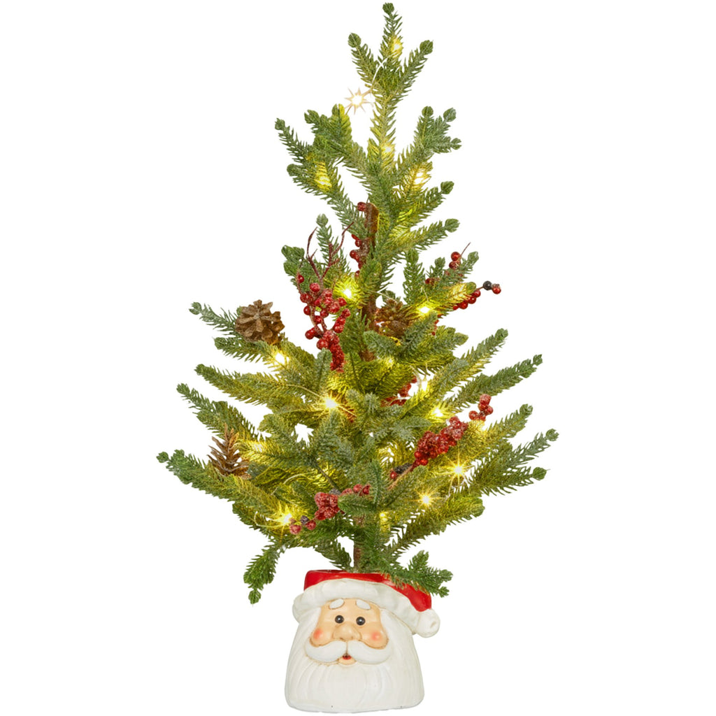 Christabelle 55cm Christmas Tree with Lights in Santa Pot