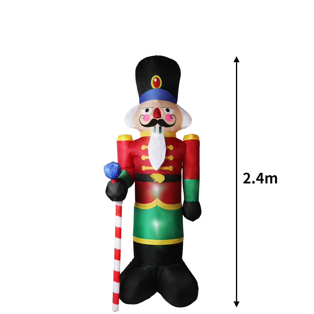 Inflatable Christmas Decorations Nutcracker 2.4M LED Lights