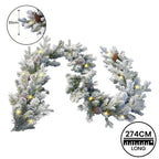Christabelle 2.7m Christmas Garland Snowy with Lights Dorchester Tree Decoration Ornament