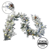 Christabelle 2.7m Christmas Garland Snowy with Lights Dorchester Tree Decoration Ornament
