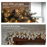 Christabelle 2.7m Christmas Garland Snowy with Lights Dorchester Tree Decoration Ornament