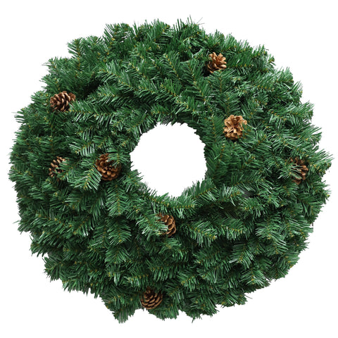 Christabelle Prelit 61cm Yuletide Glow Christmas Wreath with Pine Cones