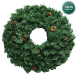 Christabelle Prelit 61cm Yuletide Glow Christmas Wreath with Pine Cones
