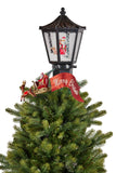 Christmas Tree Topper- Lantern w/ Santa Movement Lights Snow & Music