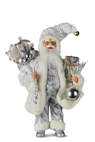 White & Silver Santa Claus 46cm