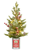 62cm Christmas Tree with Lights in Tin Pot