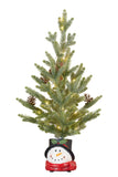 55cm Christmas Tree with Lights in Snowman Pot