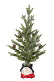 55cm Christmas Tree with Lights in Snowman Pot