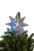 Christmas Tree Topper with Colour Lights - Clear Star