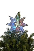Christmas Tree Topper with Colour Lights - Clear Star