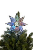 Christmas Tree Topper with Colour Lights - Clear Star