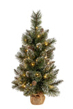 60cm Christmas Tree with Lights - Potted Cashmere