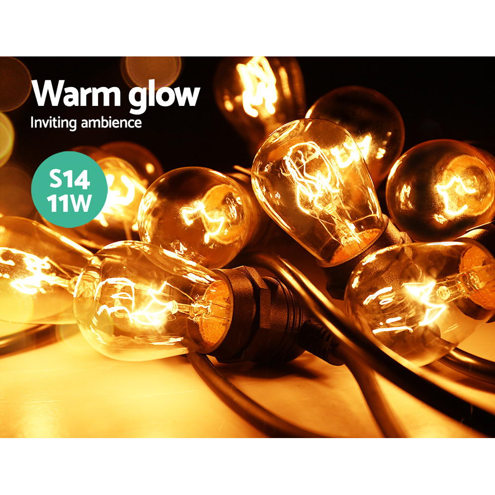 Festoon String Lights Christmas Bulbs Wedding Garden 20m