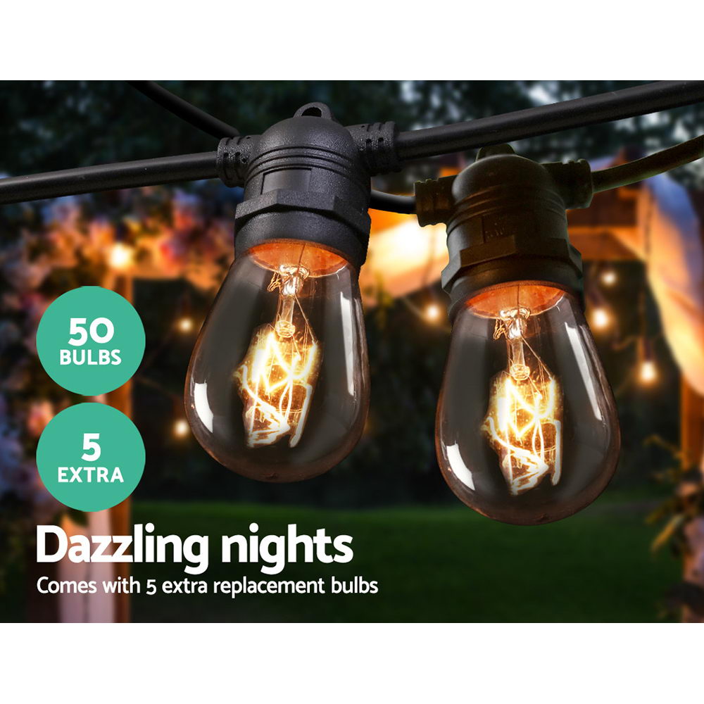 Festoon String Lights Christmas Bulbs Garden Party 47m