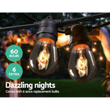 Festoon String Lights Christmas Blubs 50 Outdoor Wedding Garden 56m