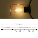LED Festoon String Lights 50 Bulbs Kits A19 - 50m