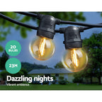 Festoon String Lights 20 Bulbs Kits Wedding Party Christmas G45 - 23m