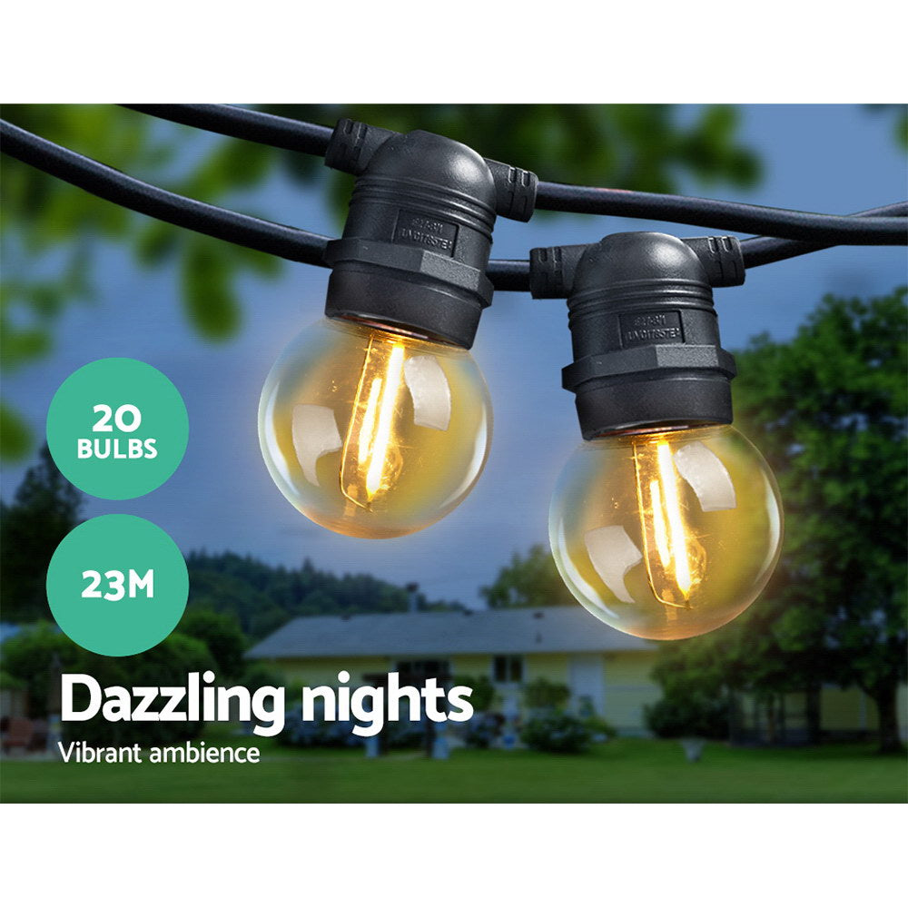 Festoon String Lights 20 Bulbs Kits Wedding Party Christmas G45 - 23m