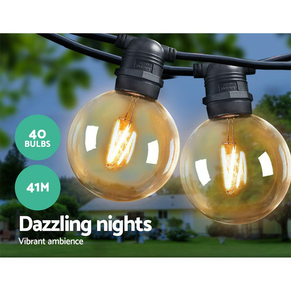 LED Festoon String Lights 40 Bulbs Kits G80 41m