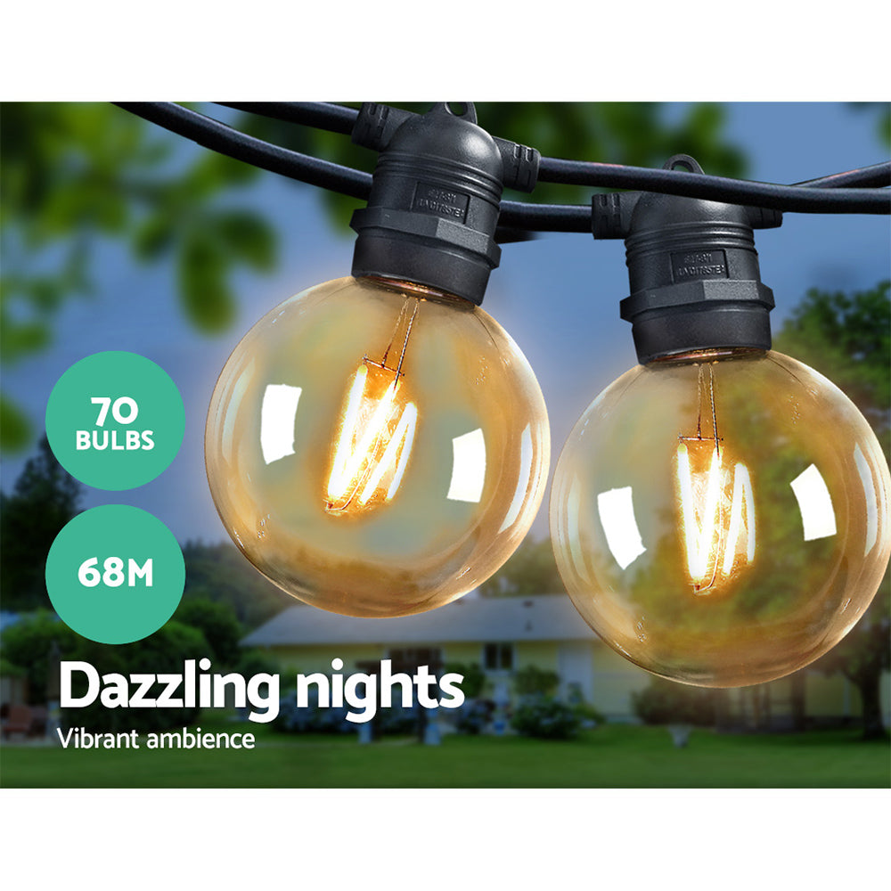 LED Festoon Lights Sting Lighting Kits Wedding Outdoor Party - 68m