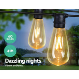 LED Festoon String Lights 40 Bulbs Wedding Party Christmas ST64 - 41m