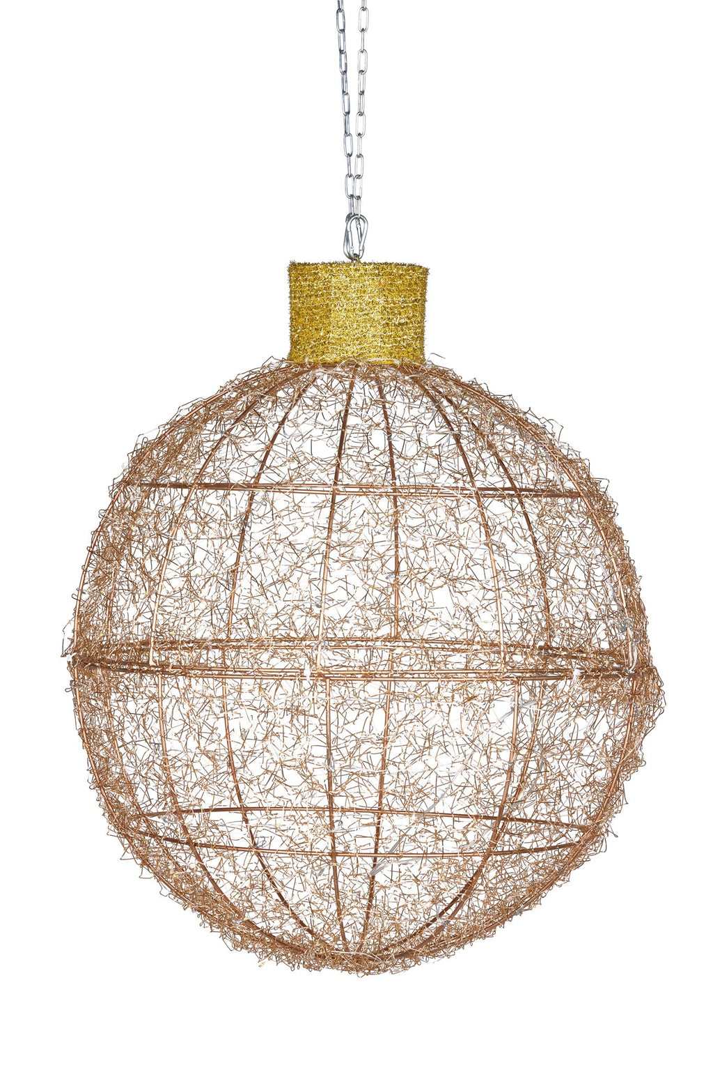 Christmas Display Bauble with Gold Lights- Indoor/Outdoor - 50cm