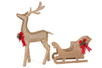 Christmas Sleigh & Reindeer Set with Lights Indoor/Outdoor 148cm