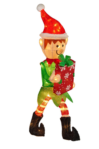 Christmas Elf Display with Lights- Indoor/Outdoor 105cm
