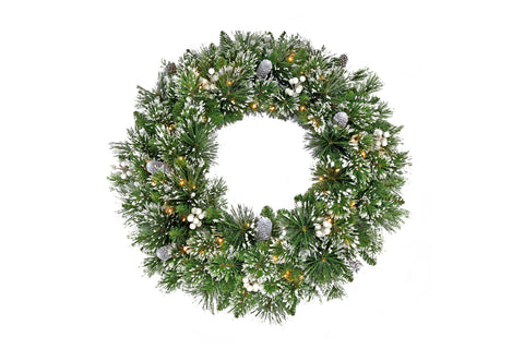 Christmas Wreath with Lights- 76cm Bryson Pine